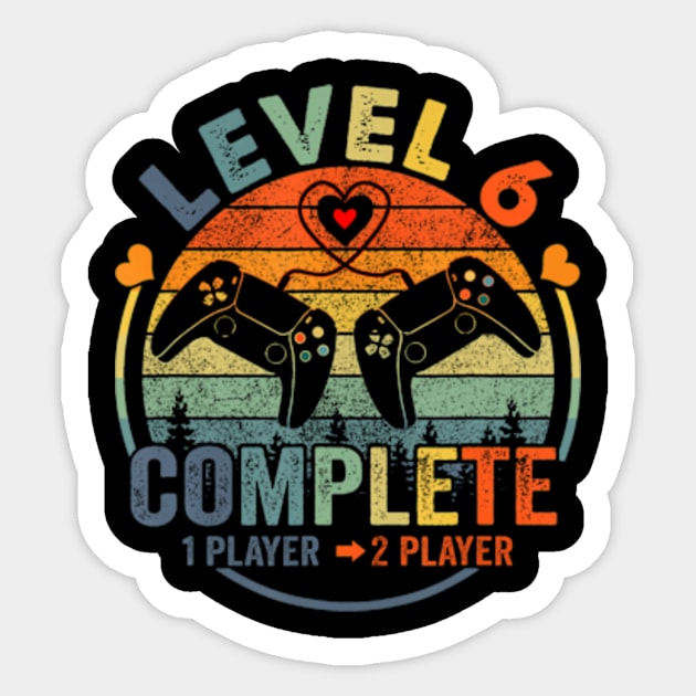 Gamer 6Th Wedding Anniversary Level 6 Complete Anniversary Sticker by Sort of Vintage